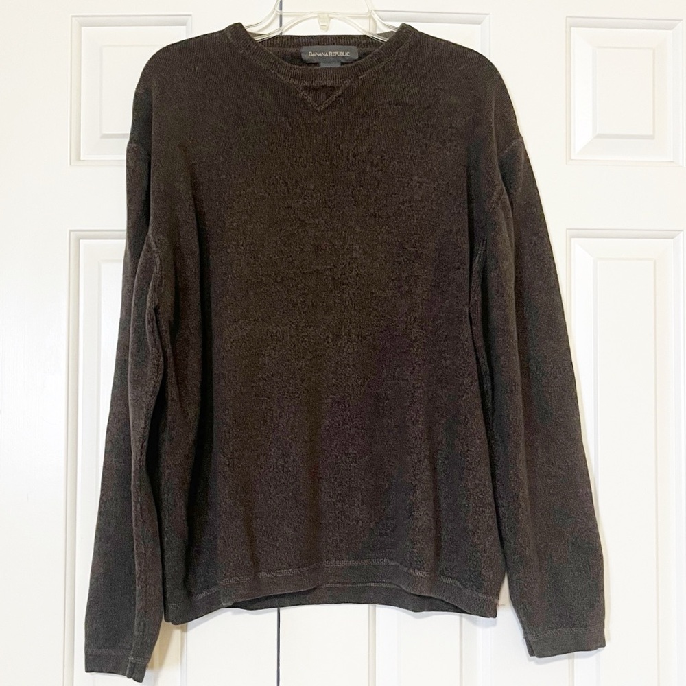 Banana Republic 100% cotton crew neck Brown pullover Sweater. Size Men's XL - Picture 5 of 11